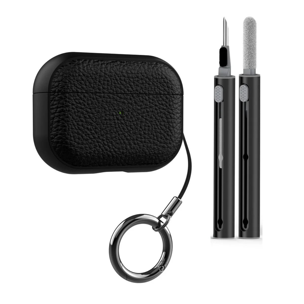 Case for New Airpods Pro 2025 Case PU Leather Grain Case with Keyring Airpod Wireless Earphone Accessoris for Airpods 4Th Cases